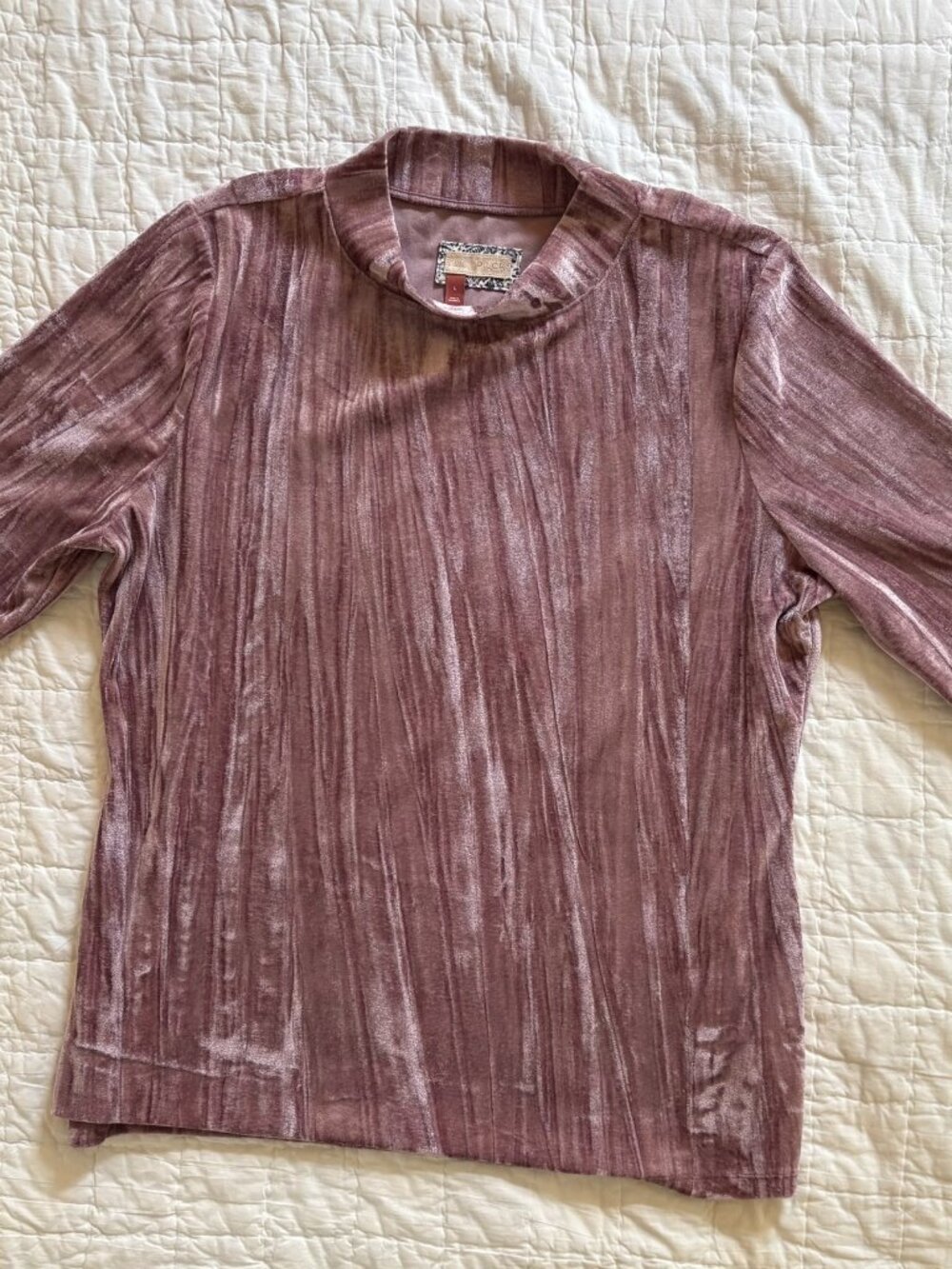 purple velvet shirt, size L, Pilcro brand from Anthropologie